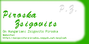 piroska zsigovits business card